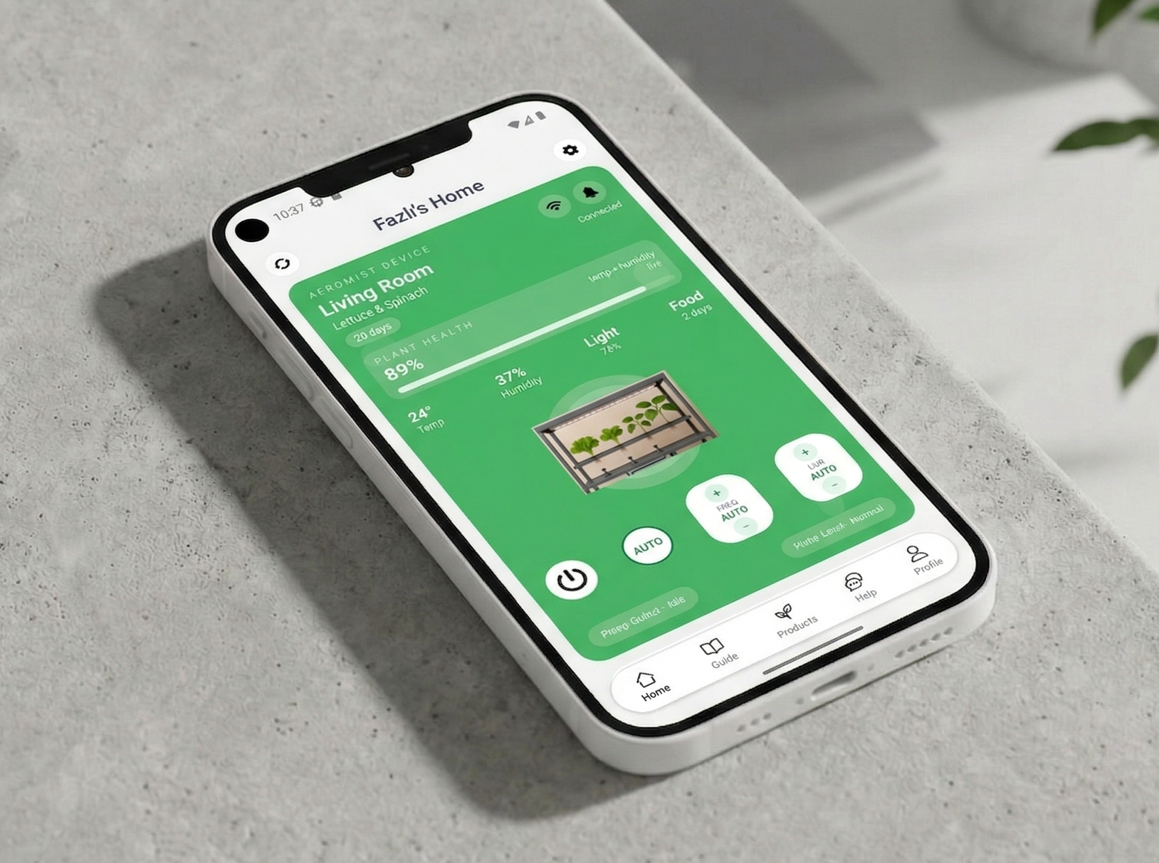 AeroMist app on phone
